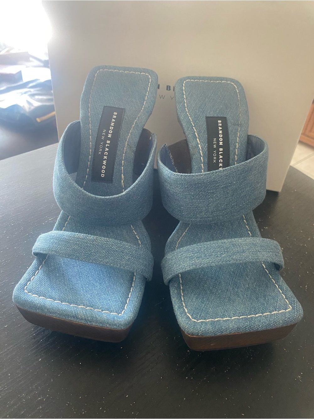 Brandon Blackwood Eva Heels in Denim
